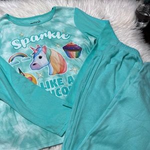 Girls unicorn pajama set size large 10/12